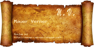 Mauer Verner névjegykártya